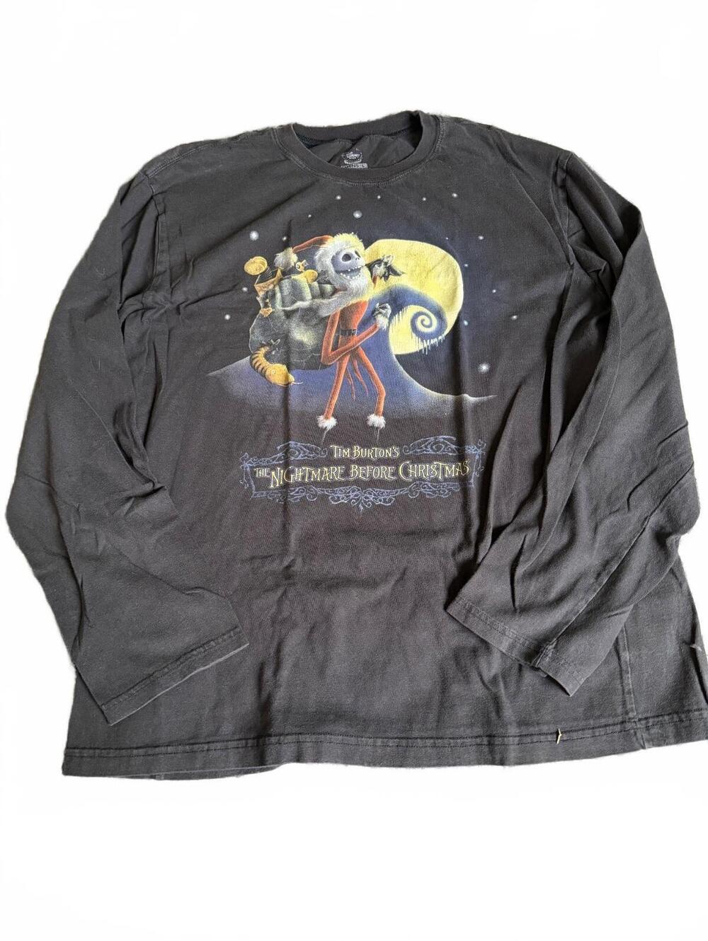 Vintage Disney Nightmare Before Christmas Jack Skellington Black Long Sleeve XL